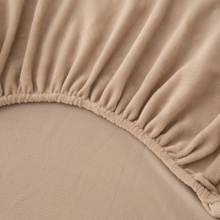 91家纺网 家纺一手货源 找家纺 首爱家纺 2025新款舒适纯色牛奶绒床笠 茶咖色