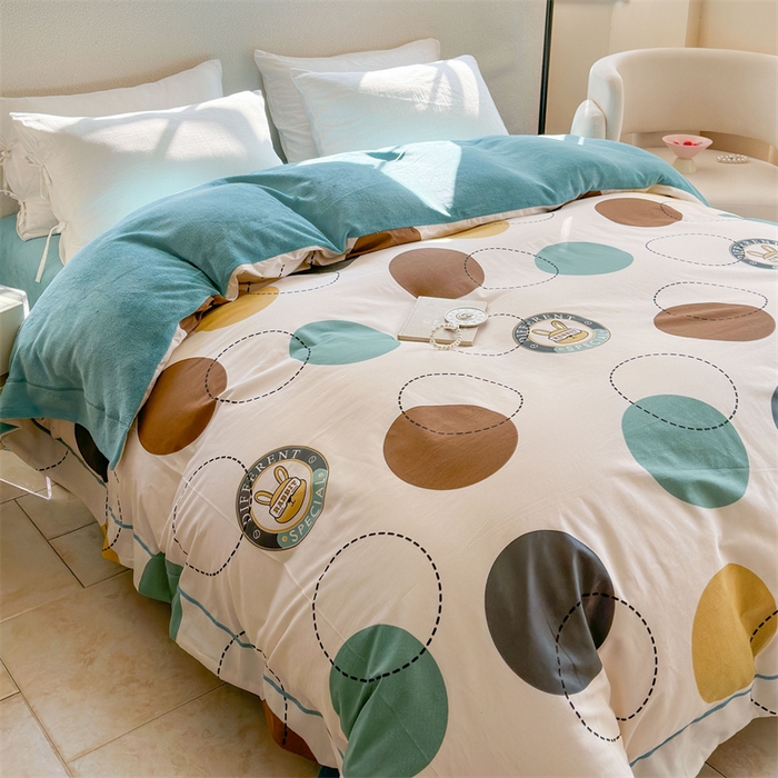 91家纺网 家纺一手货源 找家纺 7V 2024新款单件被套A纯棉B牛奶绒轻奢大宽边一字绣A类133*76全棉喷气宽幅长绒棉高克重全工艺牛奶绒 动感兔