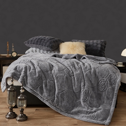 91家纺网 家纺一手货源 找家纺 （总） 2025新款结婚用加厚仿貂毛毯保暖皮草毯双层秋冬季拉舍尔毯双人盖毯