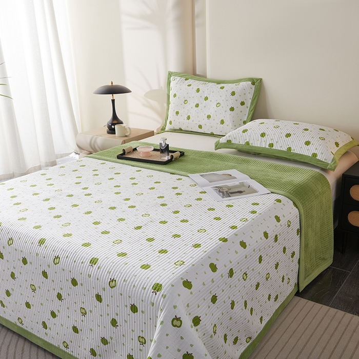 91家纺网 家纺一手货源 找家纺 莎果家纺 2025秋冬一面天丝一面绒高温砂洗床盖三件套 甜味日记