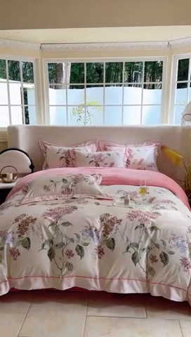 91家纺网 家纺一手货源 找家纺 7V 2024新款单件被套A纯棉B牛奶绒轻奢大宽边一字绣A类133*76全棉喷气宽幅长绒棉高克重全工艺牛奶绒 南枝-粉