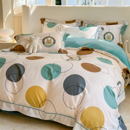 91家纺网 家纺一手货源 找家纺 （总）7V 2025新款A纯棉B牛奶绒轻奢大宽边一字绣四件套A类133*76全棉喷气宽幅长绒棉高克重全工艺牛奶绒