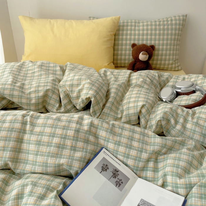 91家纺网 家纺一手货源 找家纺 繁花家居 2024新款亲肤混搭印花四件套系列（提供买家秀） 恩图-绿