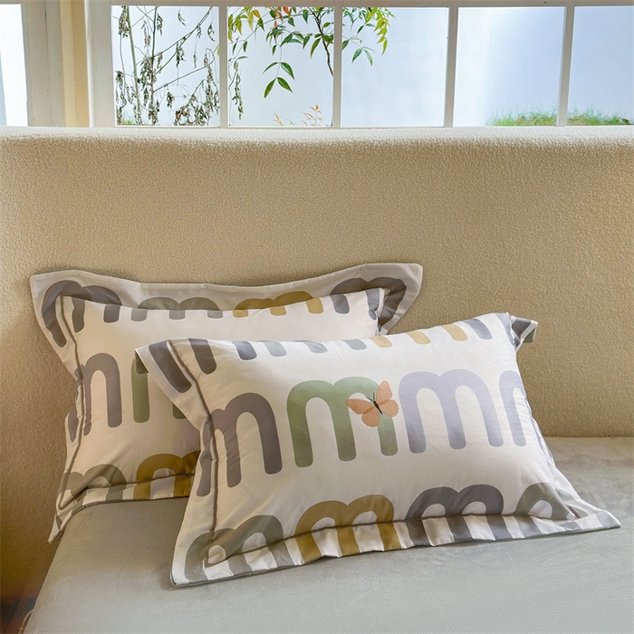 91家纺网 家纺一手货源 找家纺 7V 2025新款A纯棉B牛奶绒轻奢大宽边一字绣四件套A类133*76全棉喷气宽幅长绒棉高克重全工艺牛奶绒 字母控