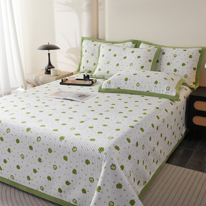 91家纺网 家纺一手货源 找家纺 莎果家纺 2025秋冬一面天丝一面绒高温砂洗床盖三件套 甜味日记