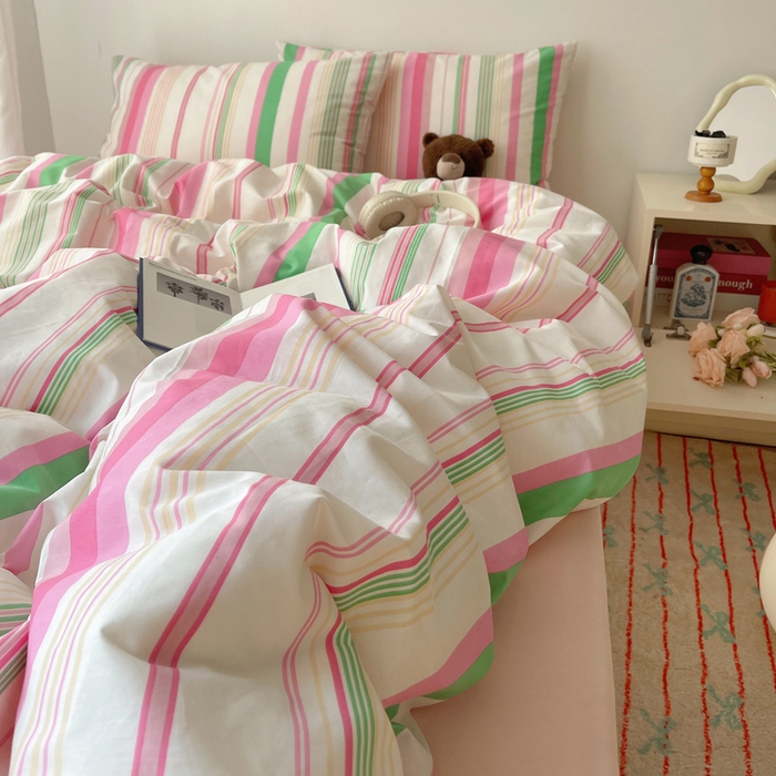 91家纺网 家纺一手货源 找家纺 繁花家居 2024新款亲肤混搭印花四件套系列（提供买家秀） 彩色心情