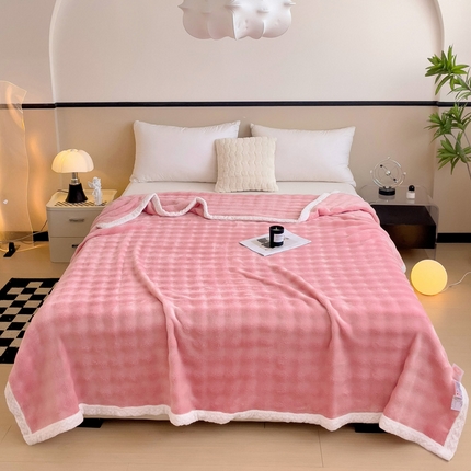 91家纺网 家纺一手货源 找家纺 （总）金喜 2024新款亲肤舒适纯色兔毛绒毯多用途毛毯办公室午睡毯家用毛毯被 