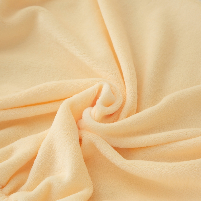 91家纺网 家纺一手货源 找家纺 棉乐町家居 2025新款舒适纯色牛奶绒床笠 婴儿黄