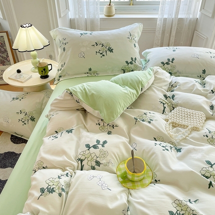 91家纺网 家纺一手货源 找家纺 （总）yyds网供 2024新款小清新四件套田园风法式花卉三件套非全棉纯棉小碎花INS风