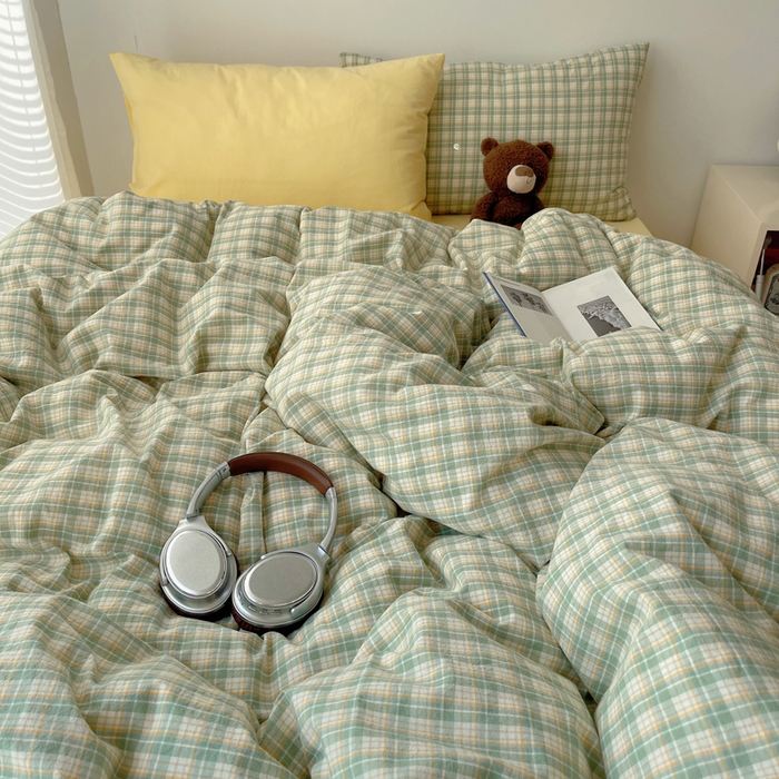 91家纺网 家纺一手货源 找家纺 繁花家居 2024新款亲肤混搭印花四件套系列（提供买家秀） 恩图-绿