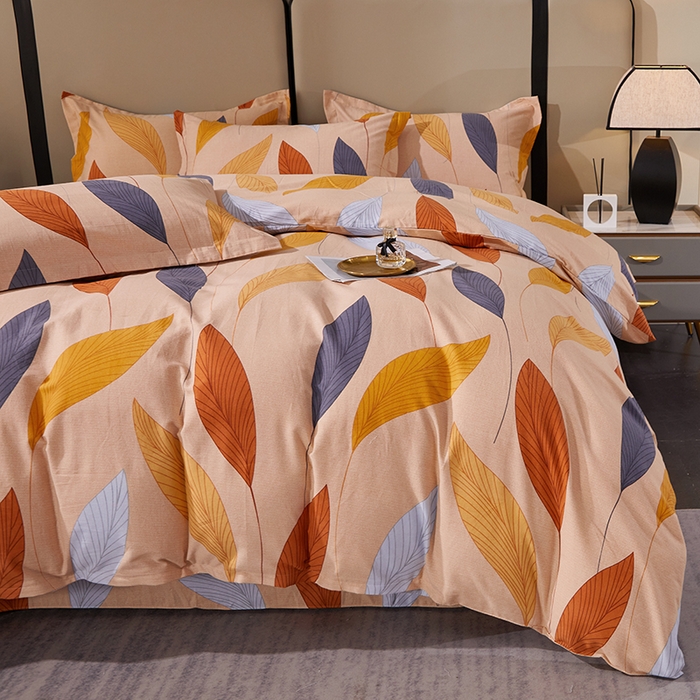 91家纺网 家纺一手货源 找家纺 贝兰仙奴 2024新款利兹系列磨毛多规格四件套花姿摇曳黄