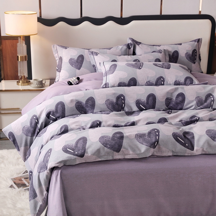 91家纺网 家纺一手货源 找家纺 金纱玉纺 2024新款加厚磨毛四件套 心之悦动