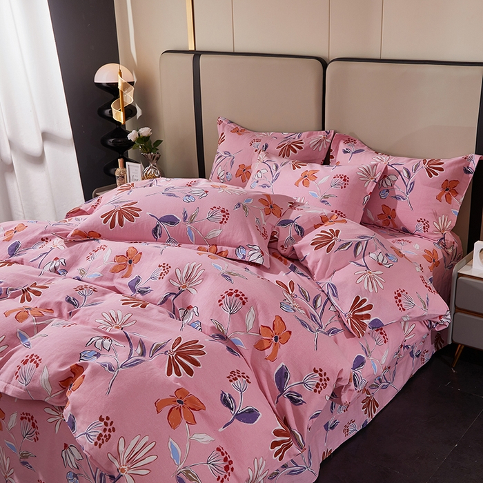 91家纺网 家纺一手货源 找家纺 贝兰仙奴 2024新款利兹系列磨毛多规格四件套花语纷飞