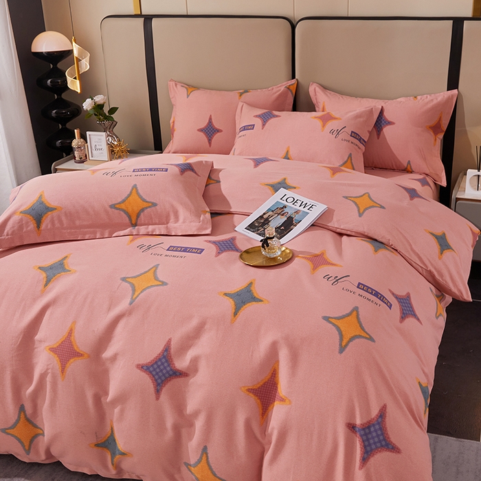 91家纺网 家纺一手货源 找家纺 贝兰仙奴 2024新款利兹系列磨毛多规格四件套满天星