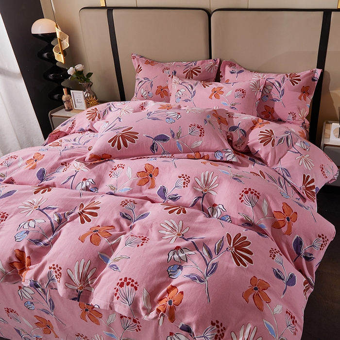 91家纺网 家纺一手货源 找家纺 贝兰仙奴 2024新款利兹系列磨毛多规格四件套花语纷飞