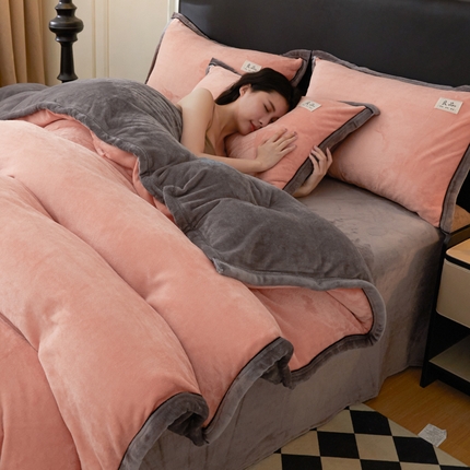 91家纺网 家纺一手货源 找家纺 （总）恋人优选 2024新款牛奶绒双拼套件系列