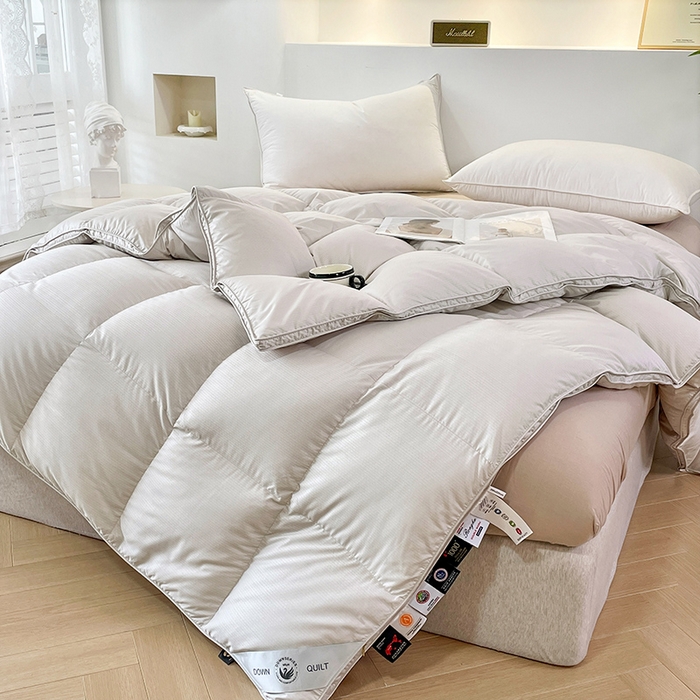 91家纺网 家纺一手货源 找家纺 （总）兰言诺 2025新款提花羽绒被加厚鹅绒被冬被春秋被95白鹅绒直播供货