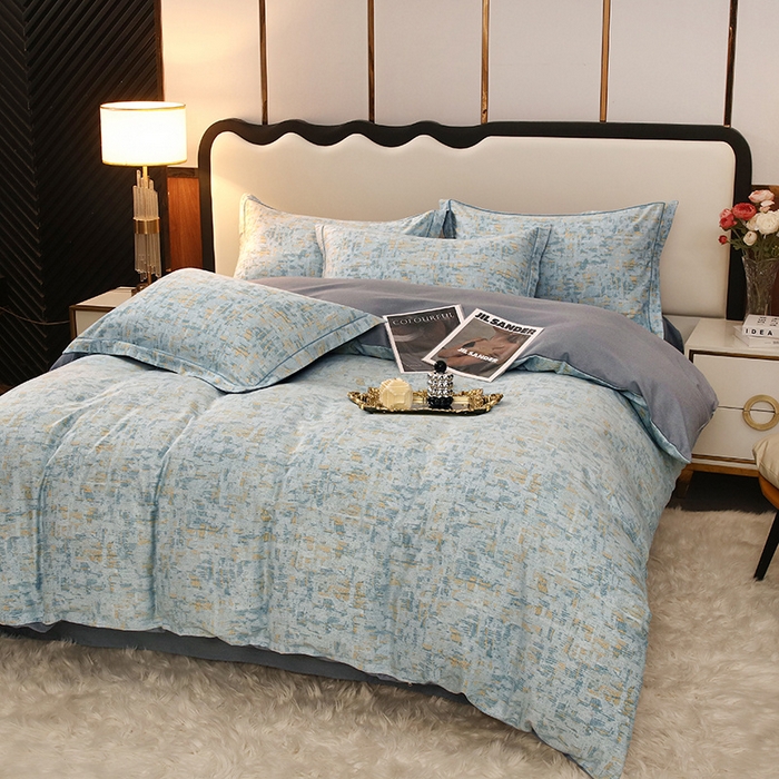 91家纺网 家纺一手货源 找家纺 金纱玉纺 2024新款全棉印花加厚磨毛四件套 米莱-兰