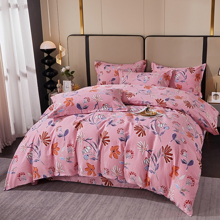 91家纺网 家纺一手货源 找家纺 贝兰仙奴 2024新款利兹系列磨毛多规格四件套花语纷飞