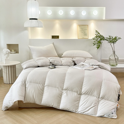 91家纺网 家纺一手货源 找家纺 （总）兰言诺 2025新款提花羽绒被加厚鹅绒被冬被春秋被95白鹅绒直播供货