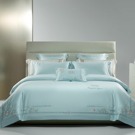 诗黛尔 2024秋冬新品长绒棉绣花四件套--伊丽莎系列 伊丽莎-水晶兰