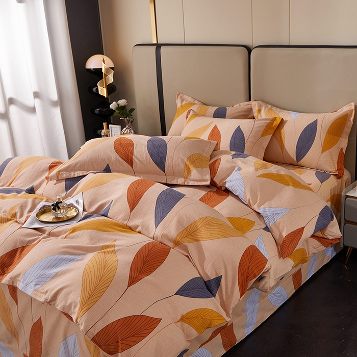 91家纺网 家纺一手货源 找家纺 贝兰仙奴 2024新款利兹系列磨毛多规格四件套花姿摇曳黄