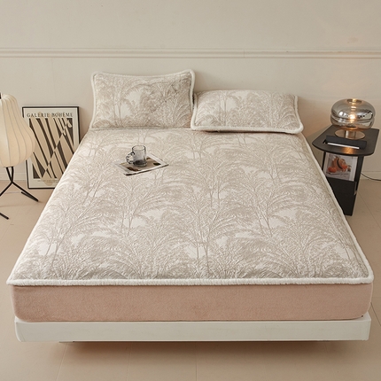 91家纺网 家纺一手货源 找家纺 （总）极简 2024新款立体雕花牛奶绒床笠