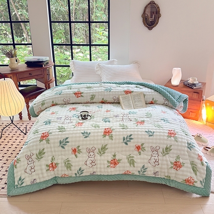 优迈 2024新款兔兔绒豆豆被冬被子被芯 兔个乐呵
