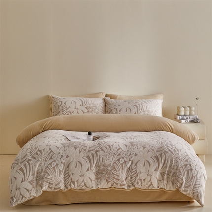 91家纺网 家纺一手货源 找家纺 （总）无界 2024新款B类色烂牛奶绒四件套-维亚纳（风格1）