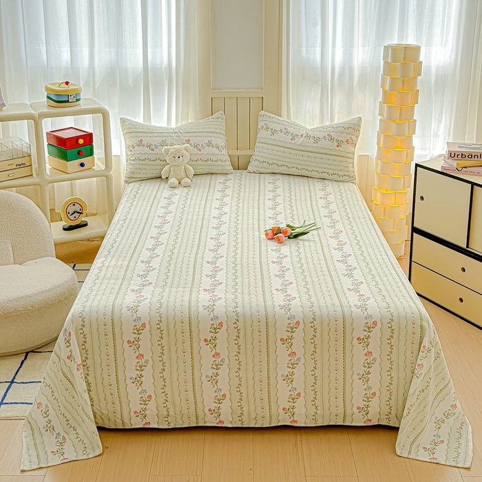 91家纺网 家纺一手货源 找家纺 金丝鸟家纺 2024新款200g牛奶绒单床单系列 青草地