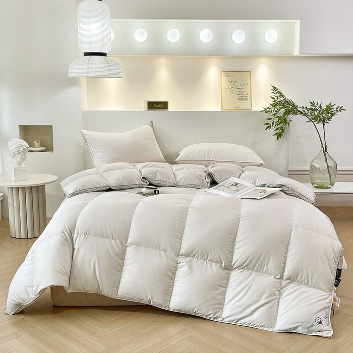 91家纺网 家纺一手货源 找家纺 （总）兰言诺 2025新款提花羽绒被加厚鹅绒被冬被春秋被95白鹅绒直播供货