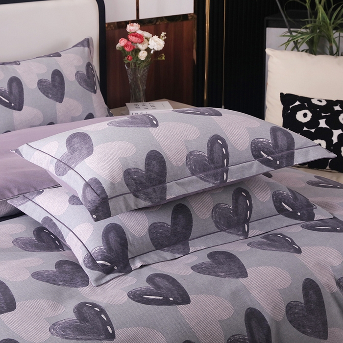 91家纺网 家纺一手货源 找家纺 金纱玉纺 2024新款加厚磨毛四件套 心之悦动