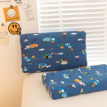 91家纺网 家纺一手货源 找家纺 其乐枕芯 2024新款儿童卡通记忆枕枕芯枕头 工程车-蓝27*44/只