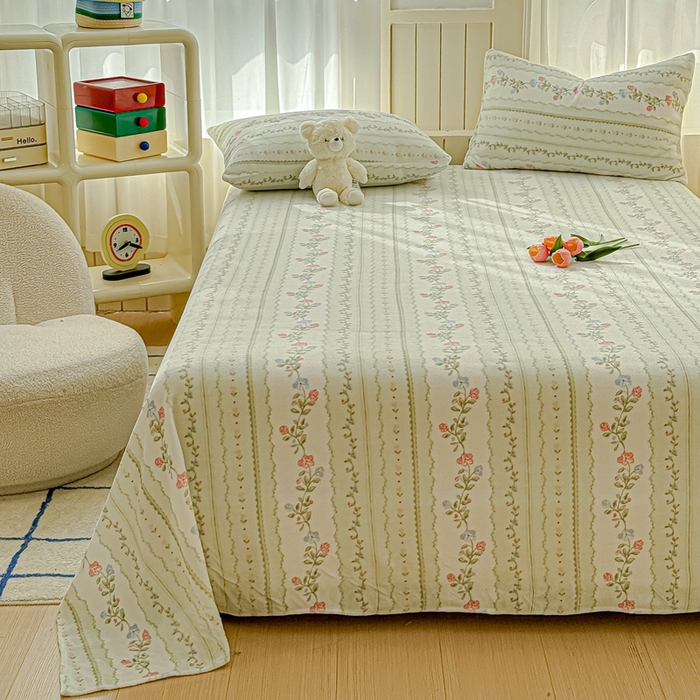 91家纺网 家纺一手货源 找家纺 金丝鸟家纺 2024新款200g牛奶绒单床单系列 青草地