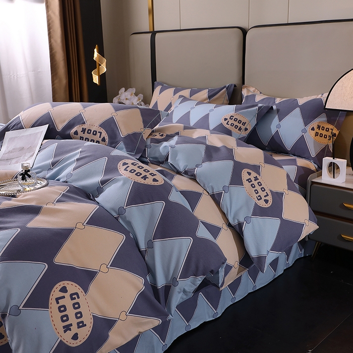 91家纺网 家纺一手货源 找家纺 贝兰仙奴 2024新款利兹系列磨毛多规格四件套棱镜