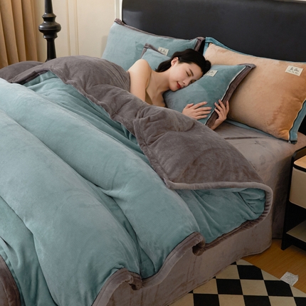 91家纺网 家纺一手货源 找家纺 （总）恋人优选 2024新款牛奶绒双拼套件系列