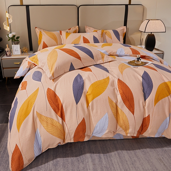 91家纺网 家纺一手货源 找家纺 贝兰仙奴 2024新款利兹系列磨毛多规格四件套花姿摇曳黄