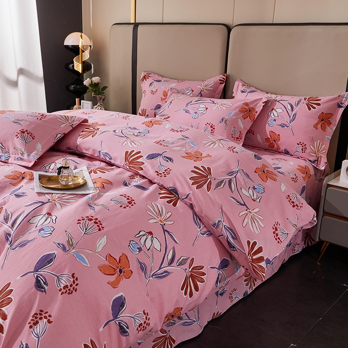 91家纺网 家纺一手货源 找家纺 贝兰仙奴 2024新款利兹系列磨毛多规格四件套花语纷飞