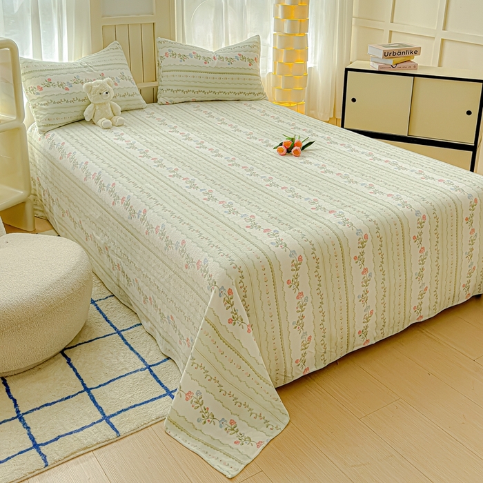 91家纺网 家纺一手货源 找家纺 金丝鸟家纺 2024新款200g牛奶绒单床单系列 青草地