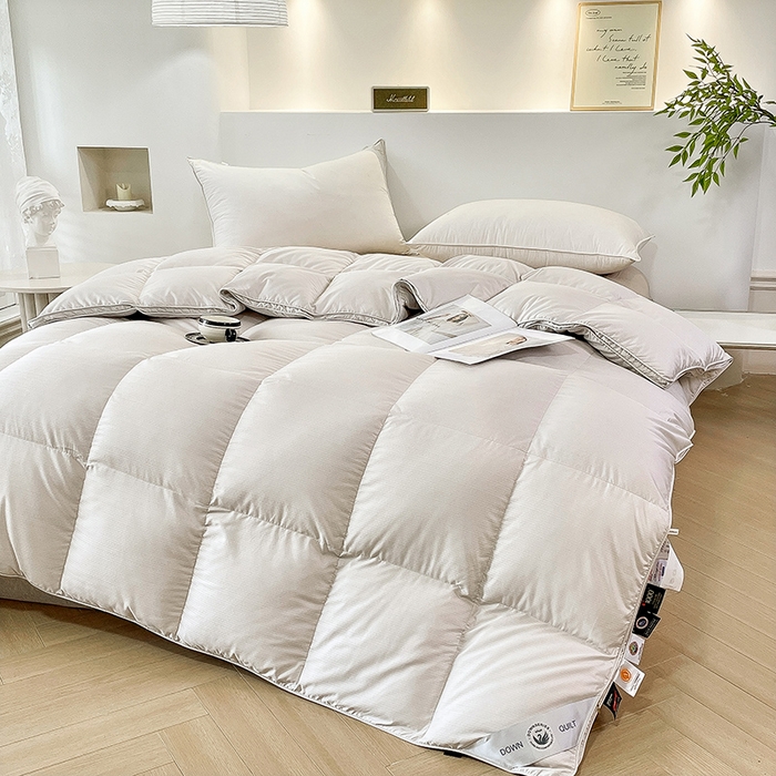 91家纺网 家纺一手货源 找家纺 （总）兰言诺 2025新款提花羽绒被加厚鹅绒被冬被春秋被95白鹅绒直播供货