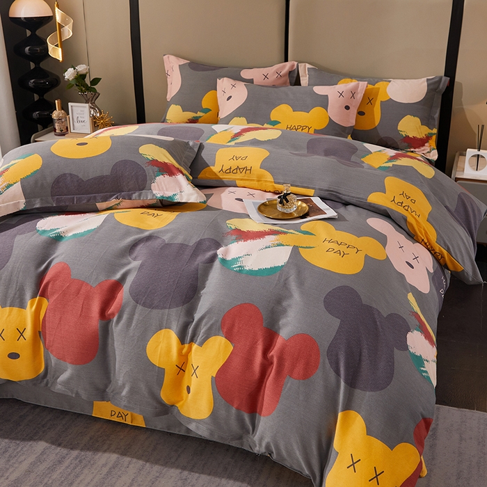 91家纺网 家纺一手货源 找家纺 贝兰仙奴 2024新款利兹系列磨毛多规格四件套魅力熊