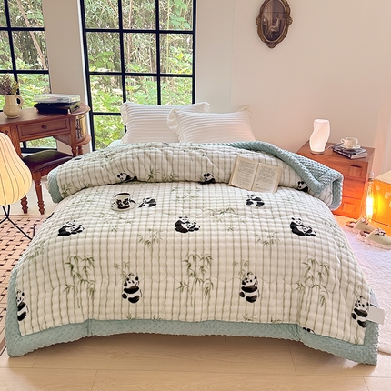 优迈 2024新款兔兔绒豆豆被冬被子被芯 熊有成竹