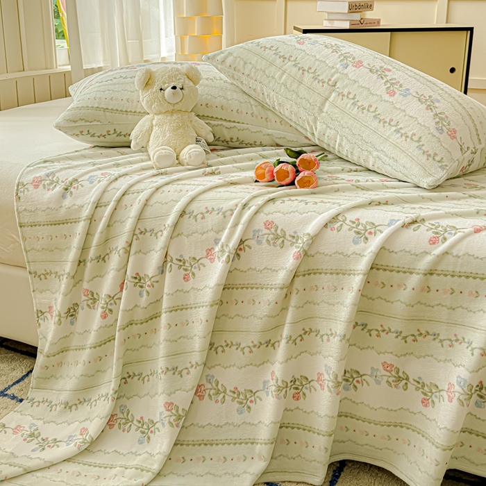 91家纺网 家纺一手货源 找家纺 金丝鸟家纺 2024新款200g牛奶绒单床单系列 青草地