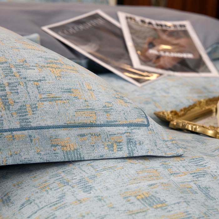 91家纺网 家纺一手货源 找家纺 金纱玉纺 2024新款全棉印花加厚磨毛四件套 米莱-兰