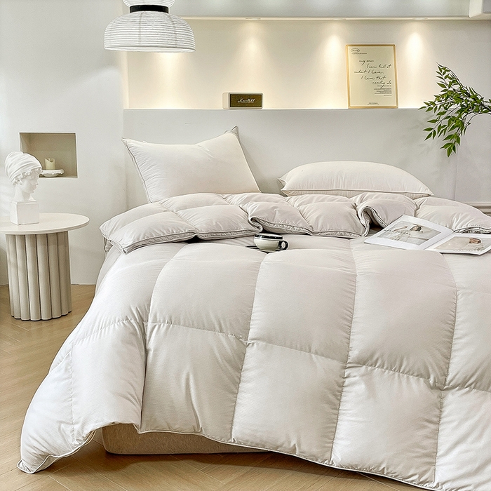 91家纺网 家纺一手货源 找家纺 （总）兰言诺 2025新款提花羽绒被加厚鹅绒被冬被春秋被95白鹅绒直播供货