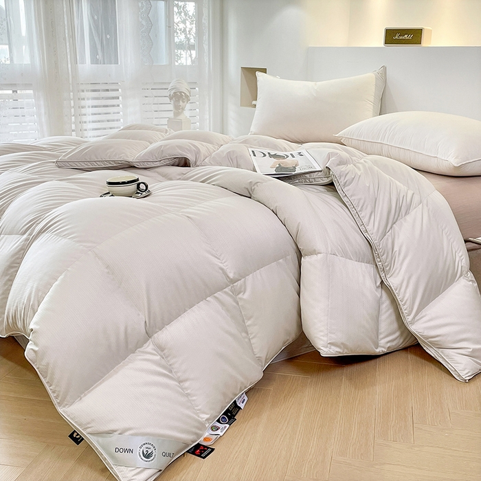 91家纺网 家纺一手货源 找家纺 （总）兰言诺 2025新款提花羽绒被加厚鹅绒被冬被春秋被95白鹅绒直播供货