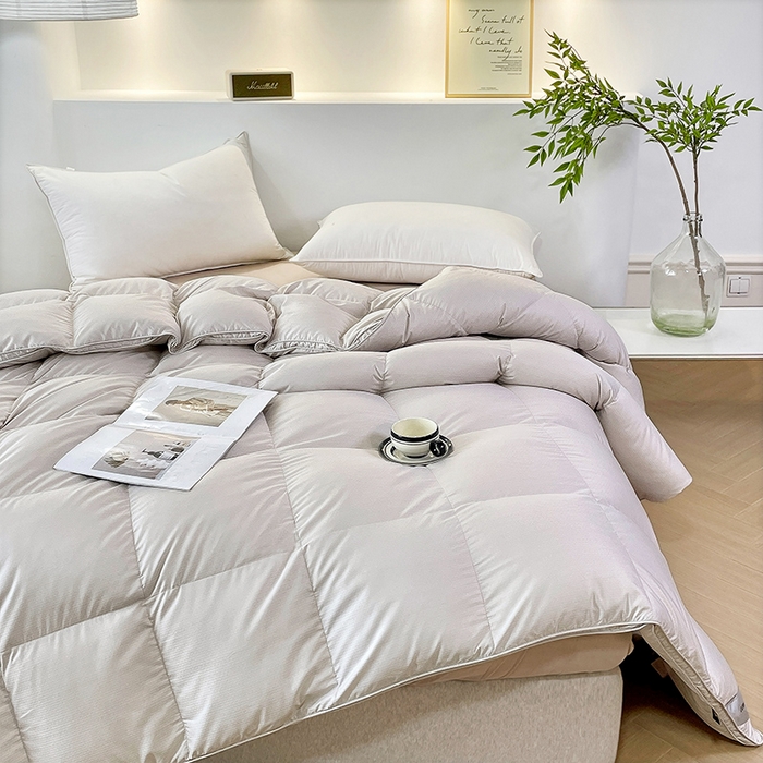 91家纺网 家纺一手货源 找家纺 （总）兰言诺 2025新款提花羽绒被加厚鹅绒被冬被春秋被95白鹅绒直播供货