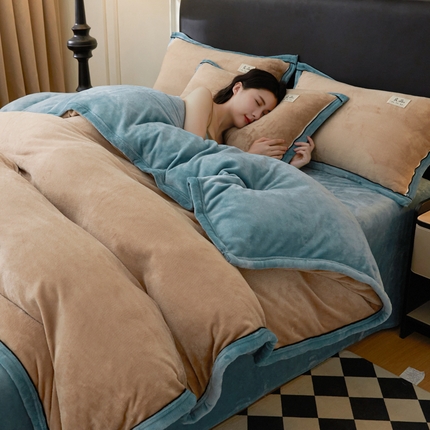 91家纺网 家纺一手货源 找家纺 （总）恋人优选 2024新款牛奶绒双拼套件系列