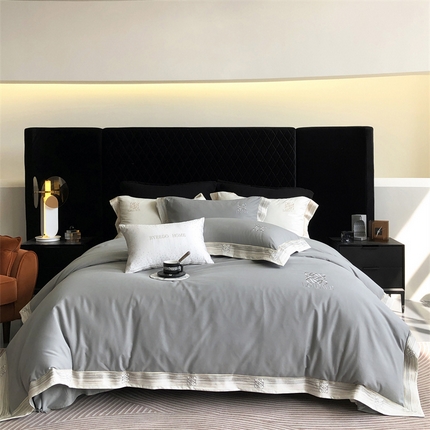 馨蕊家居 2024秋冬新品超细旦磨毛高奢系列四件套 磨毛罗莎-高级灰