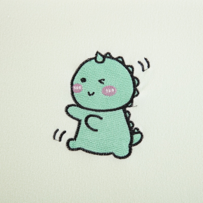 91家纺网 家纺一手货源 找家纺 大黄蜂家居家纺 2025新款德绒暖感纤维面包枕套（专版花型 翻版必究） 小恐龙绿